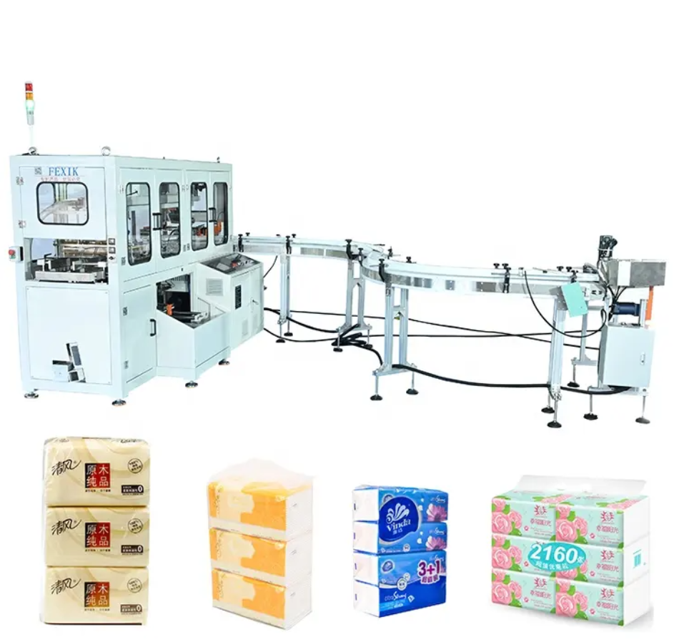 Facial Tissue Bundle Packing Machine 20-23 Packs/min Production