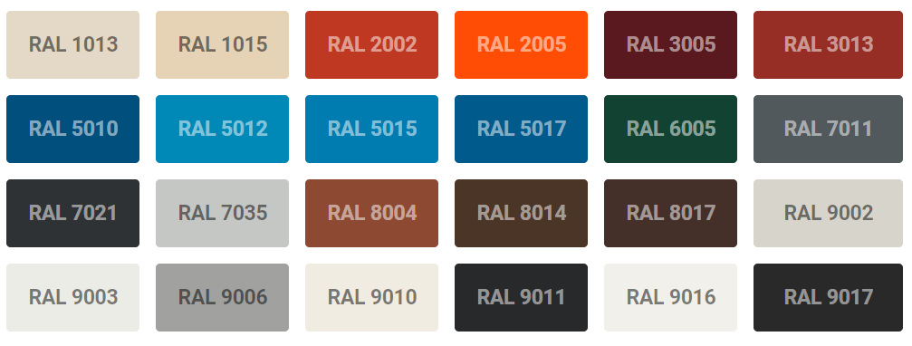 Common RAL Colors